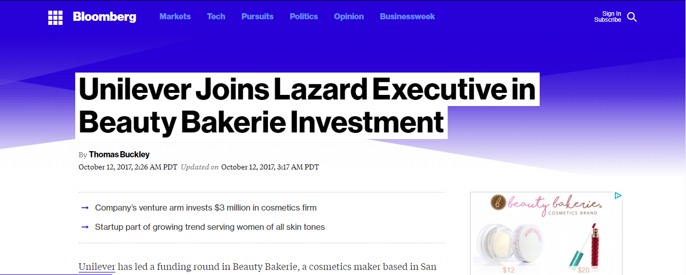 Unilever Invests in Beauty Bakerie