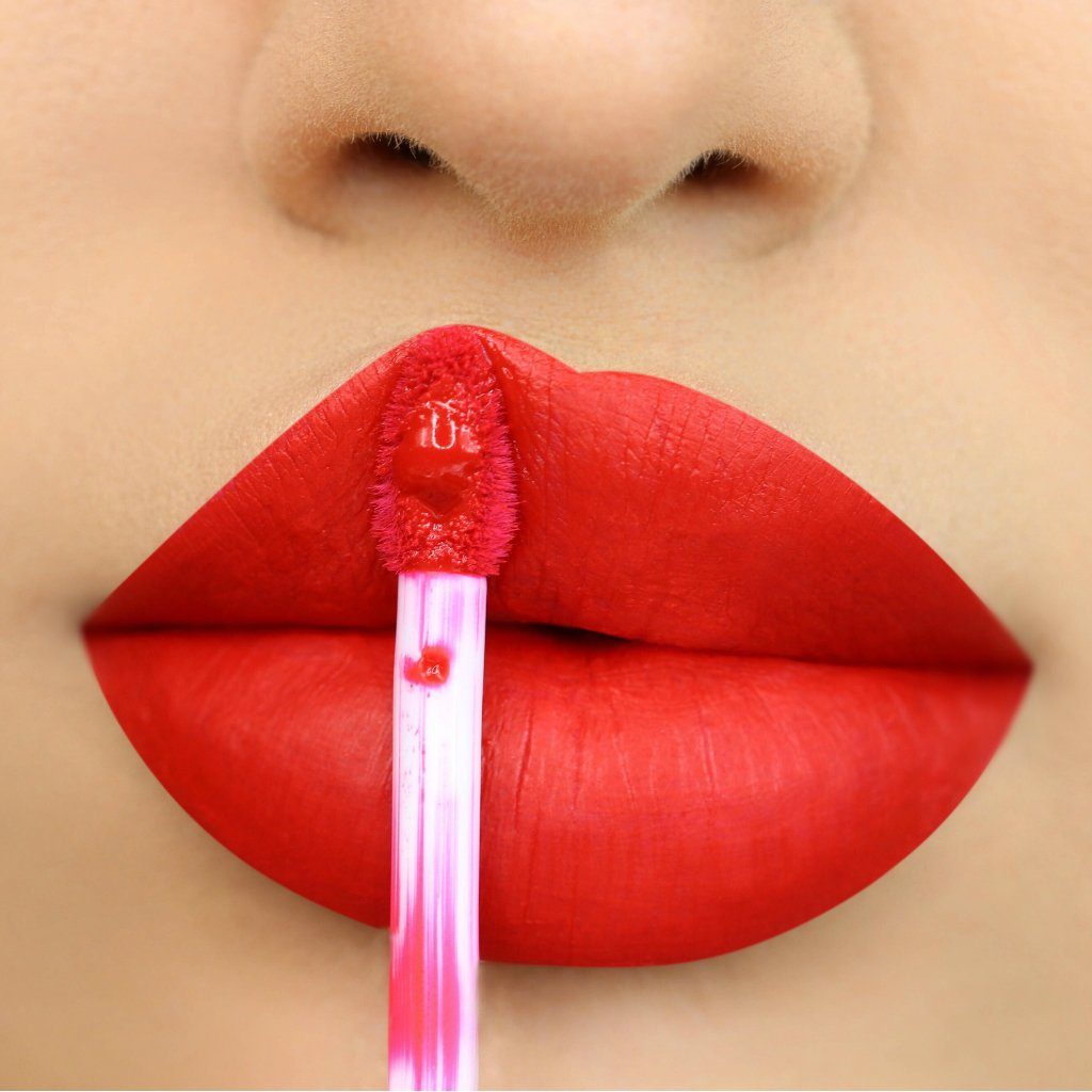 Cherry Flambe Matte Liquid Lip Whip | Beauty Bakerie Cosmetics Brand Matte Liquid Lipstick Collab with Gabby Douglas